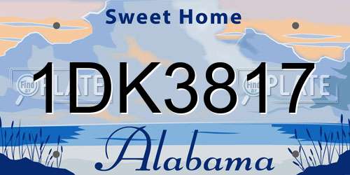 1DK3817 Alabama License Plate