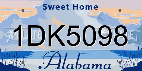 1DK5098 Alabama License Plate