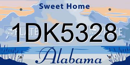 1DK5328 Alabama License Plate