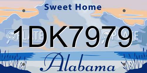 1DK7979 Alabama License Plate