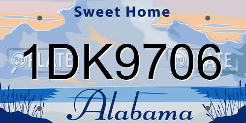 1DK9706 Alabama License Plate