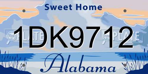 1DK9712 Alabama License Plate