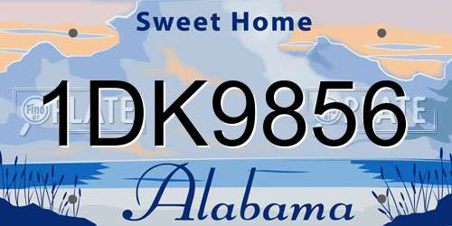 1DK9856 Alabama License Plate