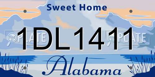1DL1411 Alabama License Plate