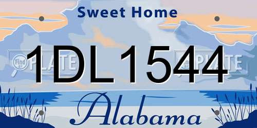1DL1544 Alabama License Plate