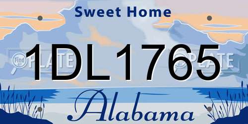 1DL1765 Alabama License Plate