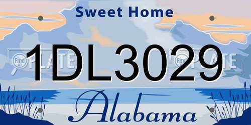 1DL3029 Alabama License Plate