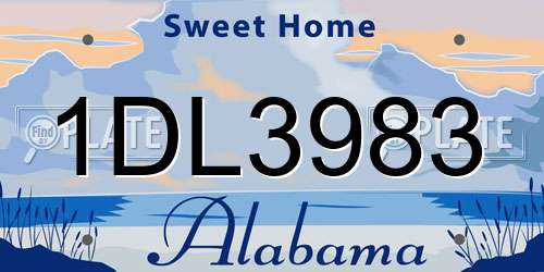 1DL3983 Alabama License Plate