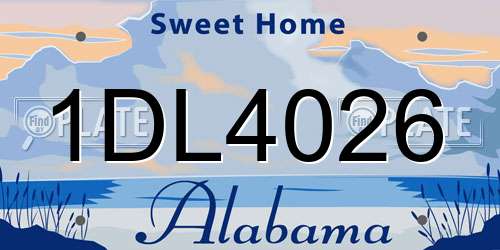 1DL4026 Alabama License Plate