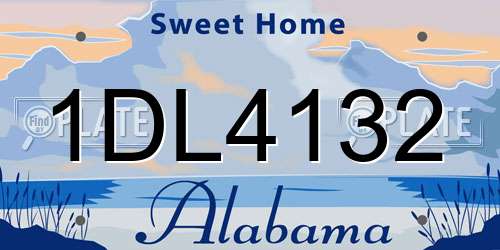 1DL4132 Alabama License Plate