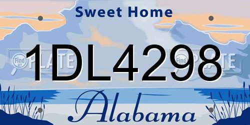 1DL4298 Alabama License Plate