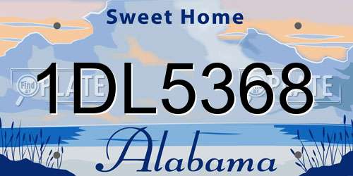 1DL5368 Alabama License Plate