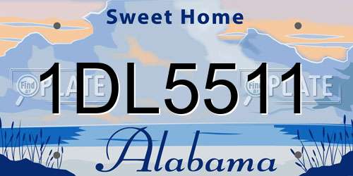 1DL5511 Alabama License Plate