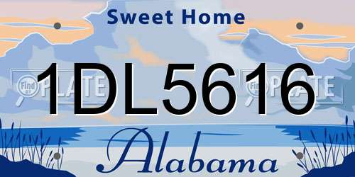 1DL5616 Alabama License Plate