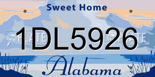1DL5926 Alabama License Plate