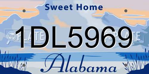 1DL5969 Alabama License Plate