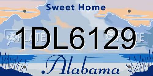 1DL6129 Alabama License Plate