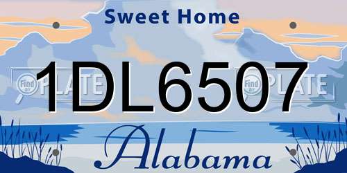 1DL6507 Alabama License Plate