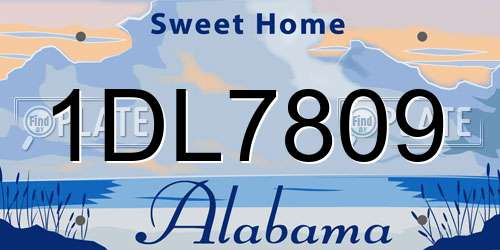 1DL7809 Alabama License Plate