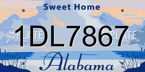 1DL7867 Alabama License Plate