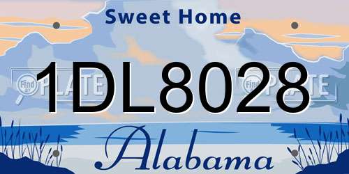 1DL8028 Alabama License Plate