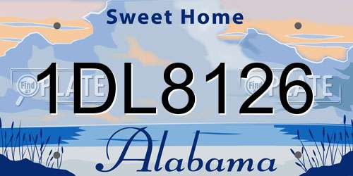 1DL8126 Alabama License Plate