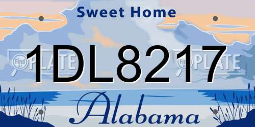 1DL8217 Alabama License Plate