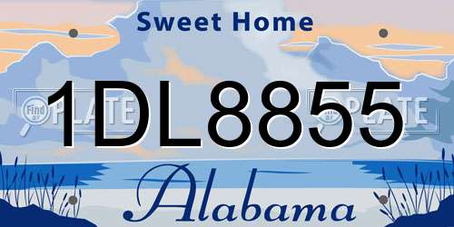 1DL8855 Alabama License Plate