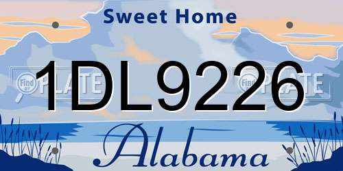 1DL9226 Alabama License Plate