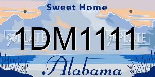 1DM1111 Alabama License Plate