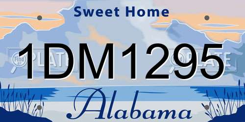 1DM1295 Alabama License Plate