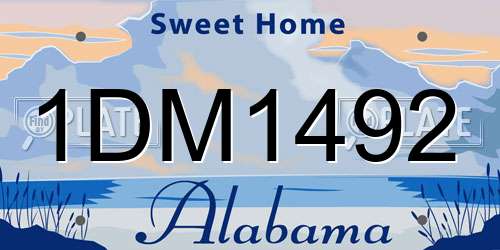 1DM1492 Alabama License Plate