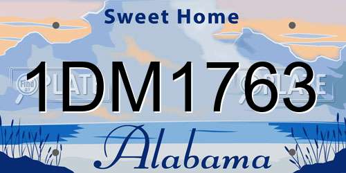 1DM1763 Alabama License Plate