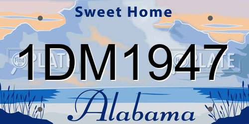 1DM1947 Alabama License Plate