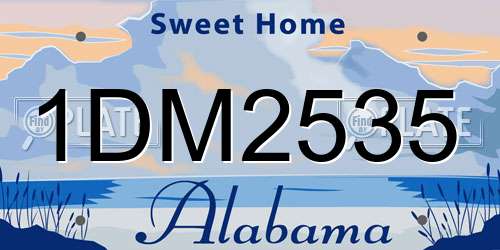 1DM2535 Alabama License Plate