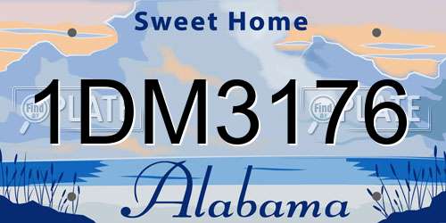 1DM3176 Alabama License Plate
