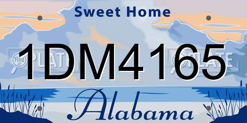 1DM4165 Alabama License Plate