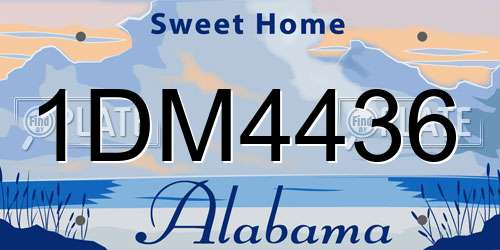 1DM4436 Alabama License Plate