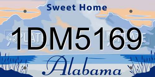 1DM5169 Alabama License Plate