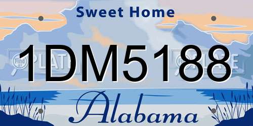 1DM5188 Alabama License Plate
