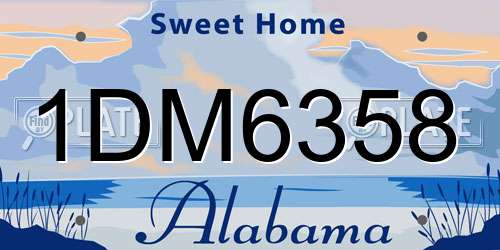 1DM6358 Alabama License Plate