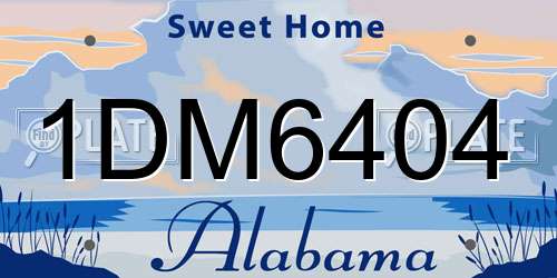 1DM6404 Alabama License Plate