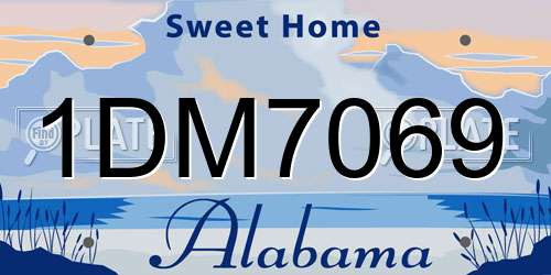 1DM7069 Alabama License Plate