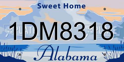1DM8318 Alabama License Plate