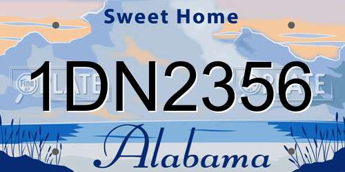 1DN2356 Alabama License Plate