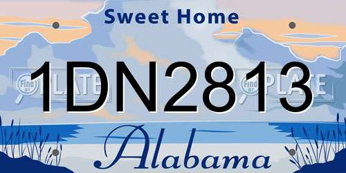 1DN2813 Alabama License Plate