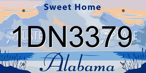 1DN3379 Alabama License Plate