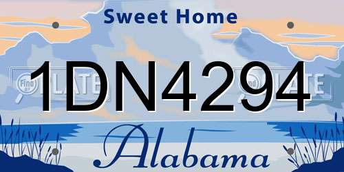1DN4294 Alabama License Plate