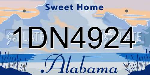 1DN4924 Alabama License Plate