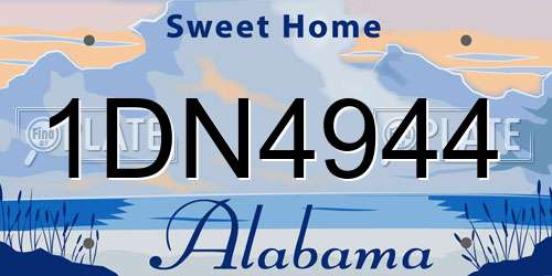 1DN4944 Alabama License Plate